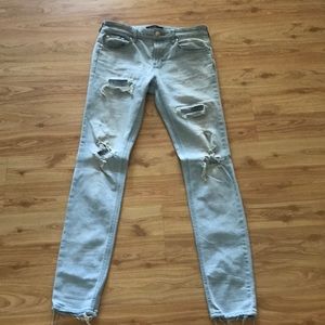 Light denim ripped skinny jeans